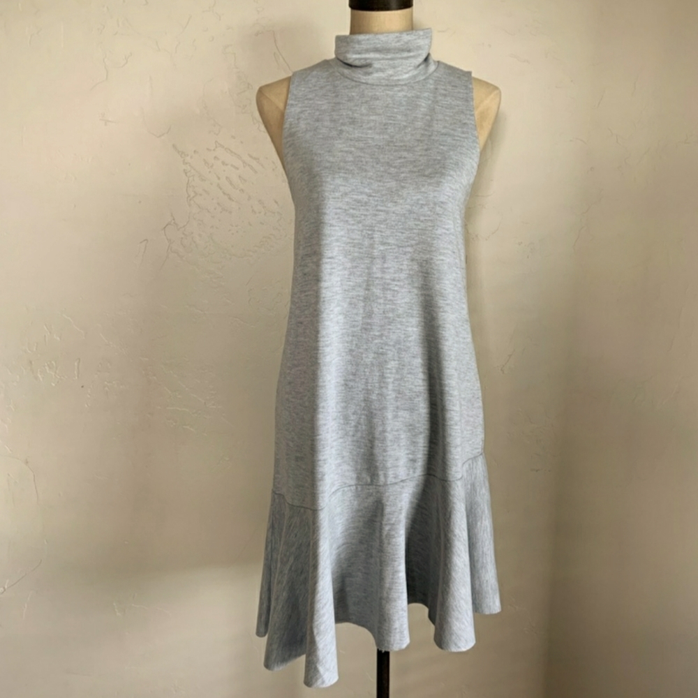 Leith mock neck sweatshirt asymmetrical hem dress